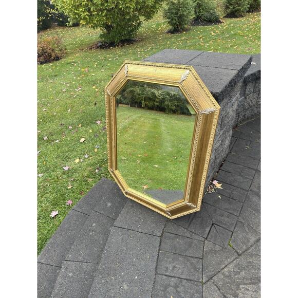 Bombay Co. Allegro Beveled Wall Mirror Italy Made Gold Wood Frame 35x27” - Picture 7 of 16